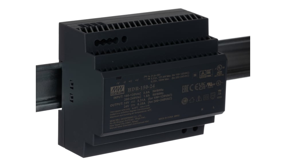 HDR 12V/15W/1.25A alimentatore su guida DIN - HDR-15-12
