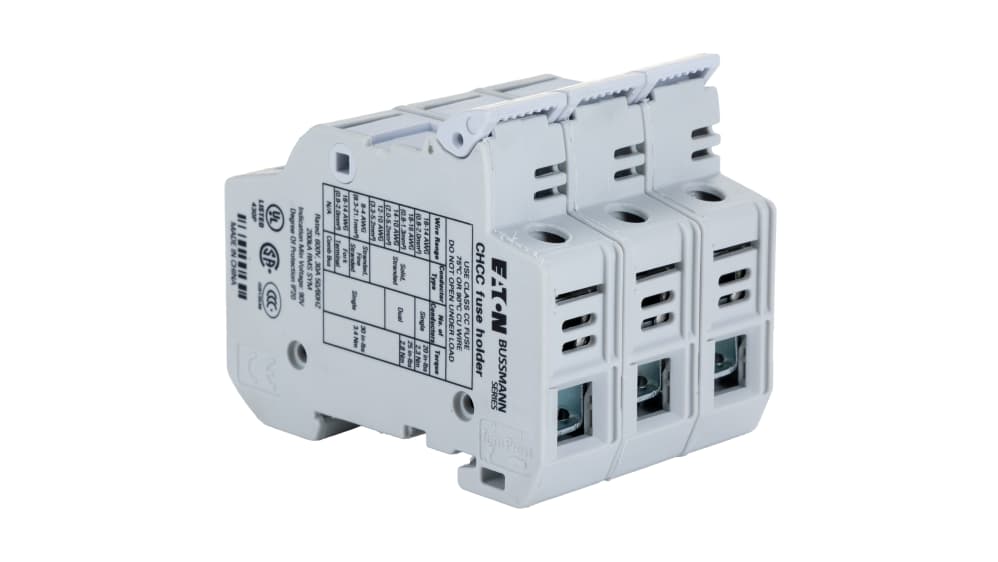 CHCC3DIU | Eaton レール取り付けヒューズホルダ 30A 600V ac CHCC3DIU | Eaton レール取り付けヒューズホルダ 30A 600V ac