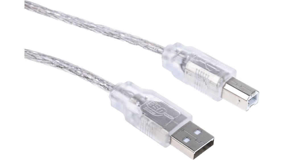 Cavo USB 2.0 Tipo A Maschio A B Maschio, 1,8 Metri, Trasparente, Nuovo - Foto 4