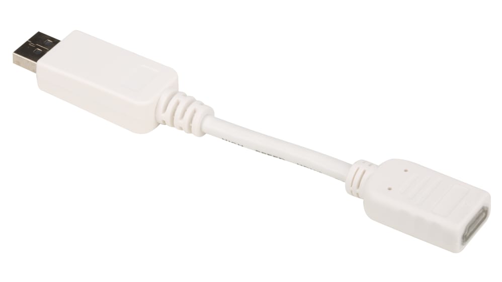 RS PRO Male DisplayPort to Female HDMI, PVC Cable, 150mm