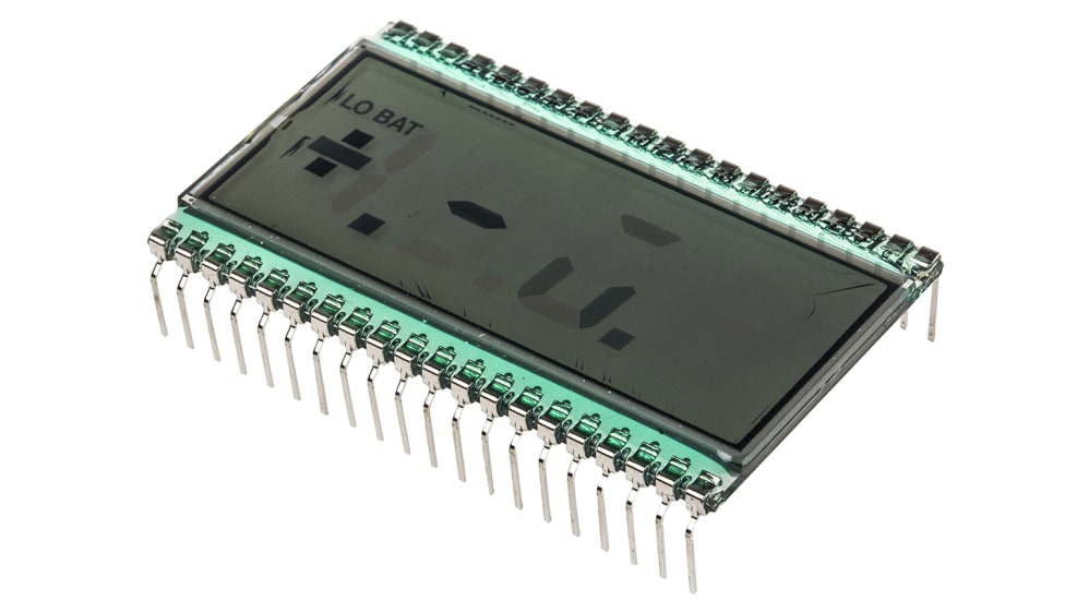 ロクページ RS PRO PHR 7 Segment LED LCD Monochrome Display, Black on Grey, 1