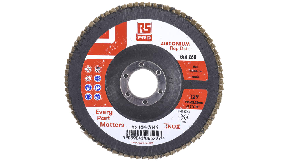 Disque abrasif RS PRO, P60, Ø 125mm, par 5