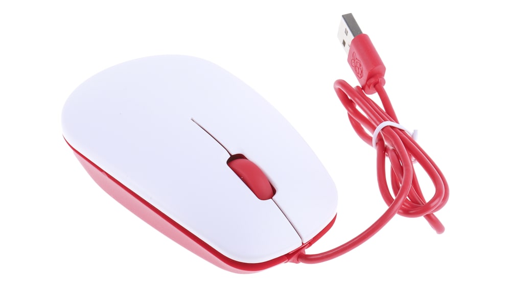 SC0165 | Raspberry Pi White, Red Raspberry Pi Mouse | RS