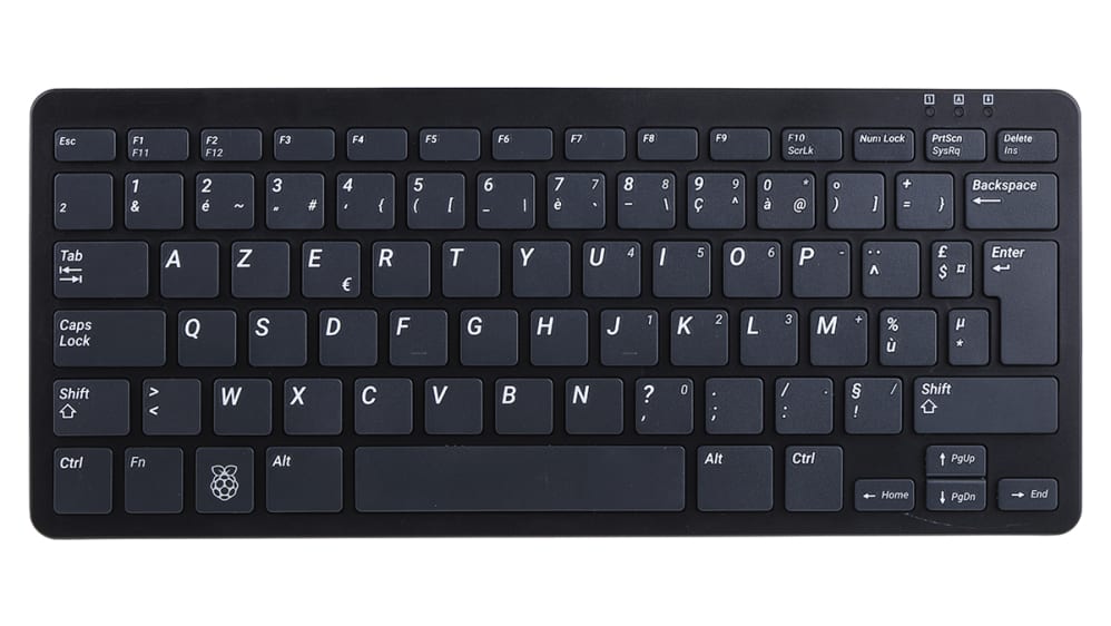 Rpi-KYB (FR)_Black | Raspberry Pi グレー, 黒 AZERTY (フランス