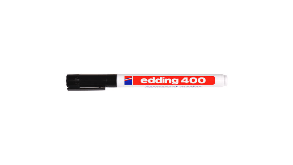edding 400 rotuladores permanentes con punta de bala (4 unidades), color  negro