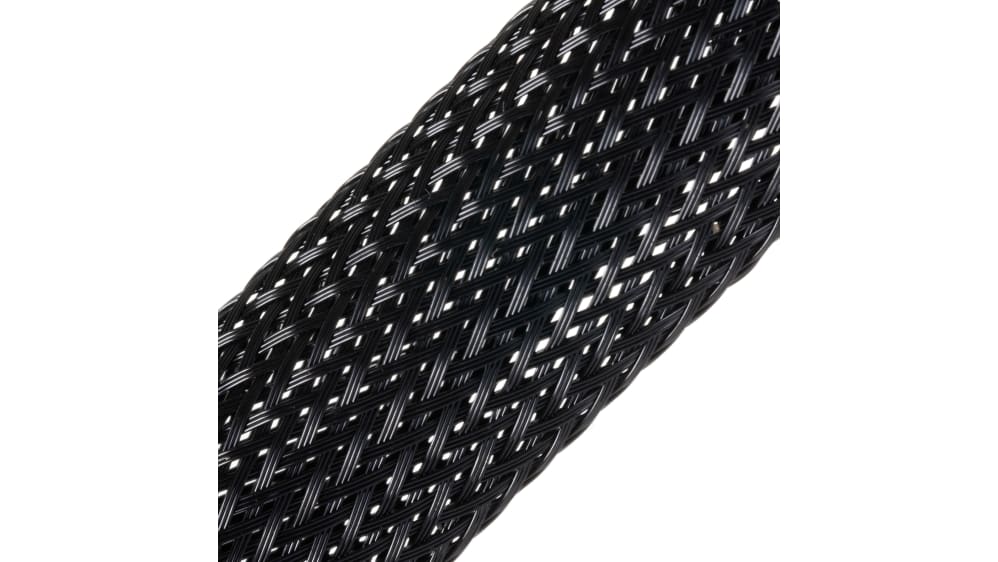 HellermannTyton Expandable Braided Nylon 66 Grey Cable Sleeve, 8mm  Diameter, 10m Length