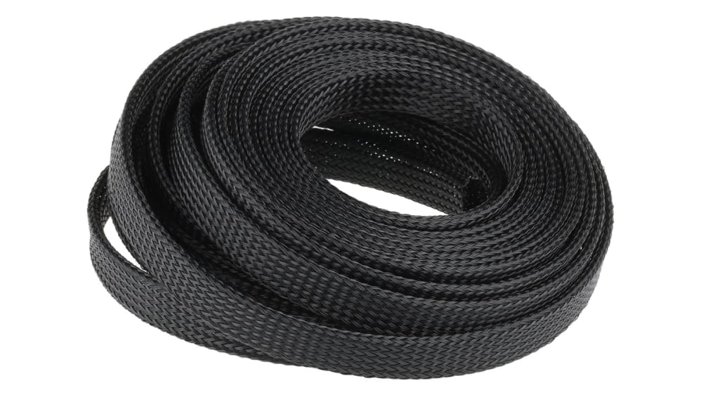 Expandable Braided Cable Sleeving, PET, Colour, 12mm & 15mm width