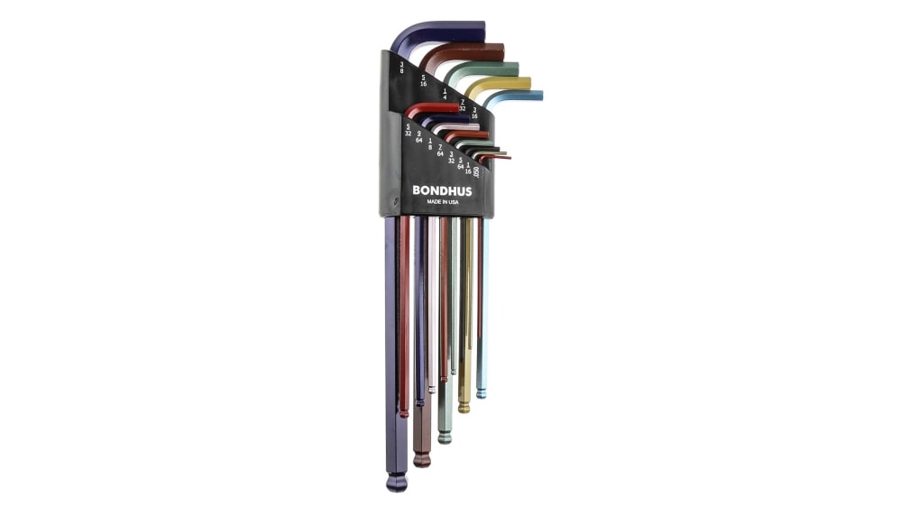 Bondhus 15902 Innensechskant-Winkelschlüssel Set, 10 Stück - 0,05 Zoll, 2,8 Zoll Lang, Mit ProGuard Finish