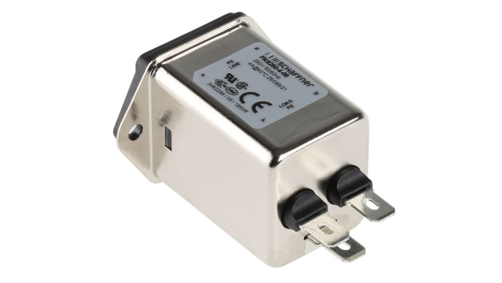 FN282-10-06 Filtro ingresso IEC Schaffner C14 250 V, 10A, Su flangia RS