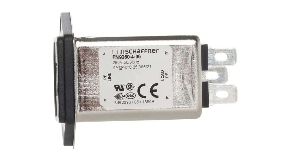 Filtre d'alimentation Schaffner FN 9260-4-06 avec connecteur