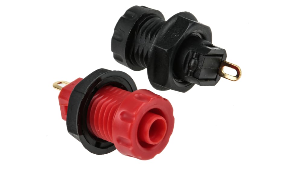 BON　30 RS PRO 4mm Polklemme Buchse Vergoldet, Schwarz/Rot, 1000V / 30A | RS