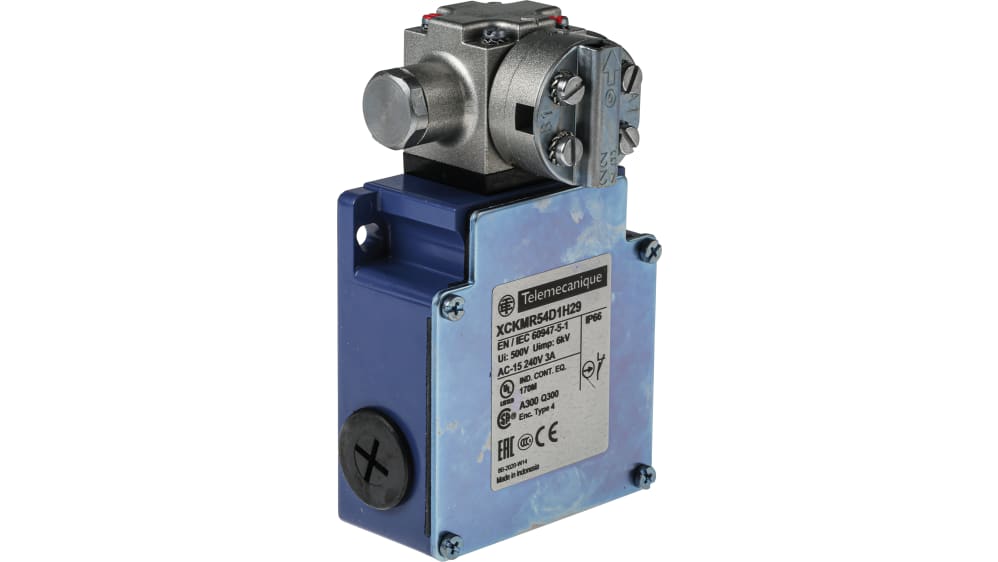 XCKMR54D1H29 | Telemecanique Sensors XCKMR Series Lever Limit Switch, 2NC/2NC, IP66, 4P, Zamak Zinc Alloy Housing, 240V ac Max, 10A Max | RS XCKMR54D1H29 | Telemecanique Sensors XCKMR Series Lever Limit Switch, 2NC/2NC, IP66, 4P, Zamak Zinc Alloy Housing, 240V ac Max, 10A Max | RS