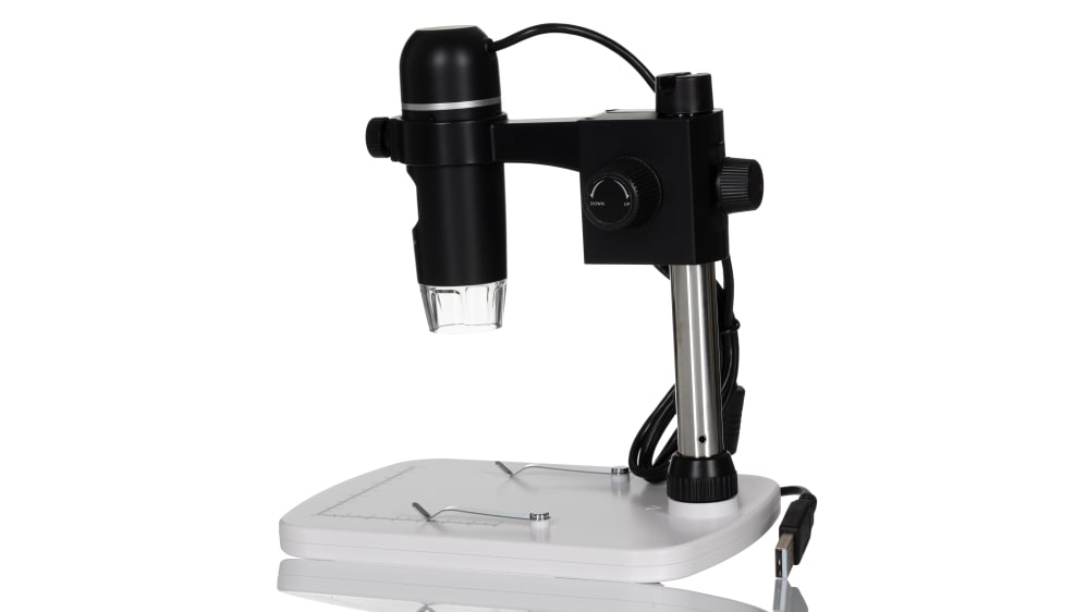 Microscopio digitale RS PRO, 20x → 200x, ris. 5M pixel, interfaccia USB,  con illuminazione