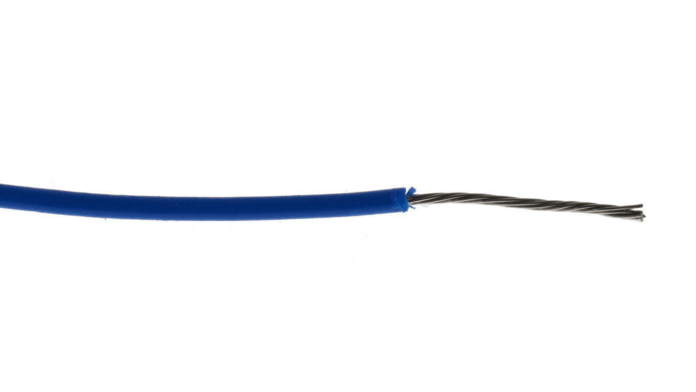 RS PRO Blue 0.75 mm² Hook Up Wire, 18 AWG, 24/0.2 mm, 100m, PVC