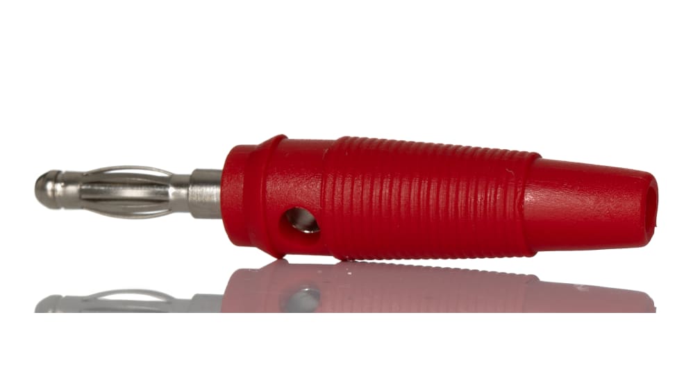 RS PRO Red Male Banana Plug, 4 mm Connector, Screw Termination
