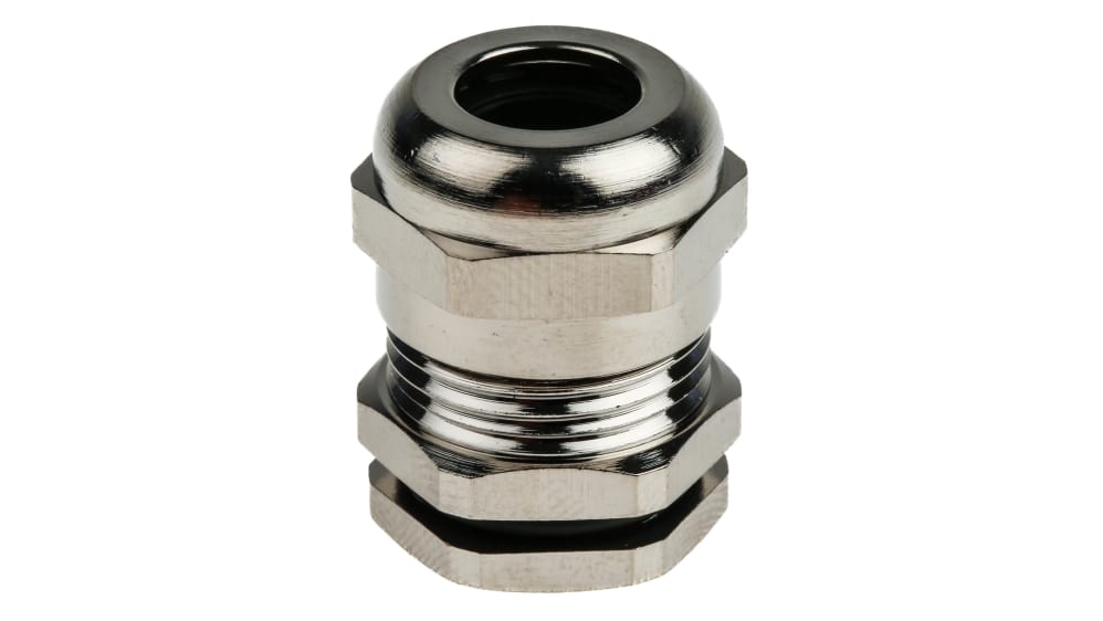 RS PRO, RS PRO Metallic Nickel Plated Brass Cable Gland, M20 Thread, 6mm  Min, 12mm Max, IP68, 210-0601