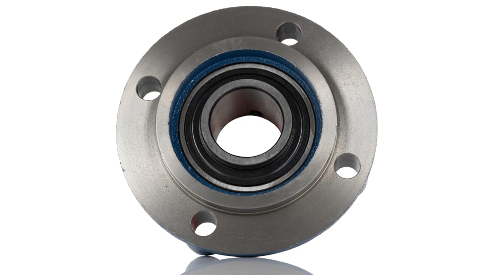 プリンさん専用 SKF フランジ付きベアリングユニット, 4穴, 内径：40mm, 鋳鉄