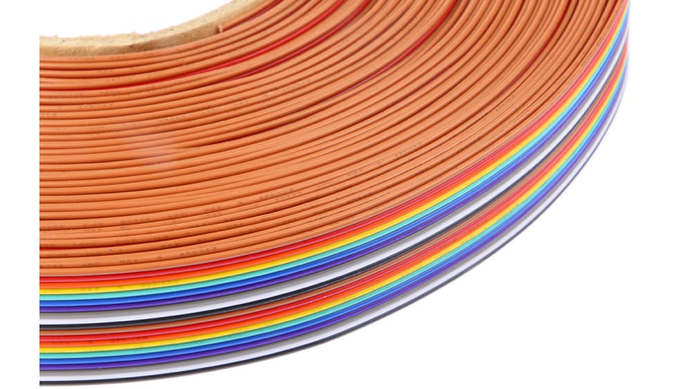 Flat Rainbow Ribbon Cable , 1.27mm Dupont Ribbon Cable 20 Pins