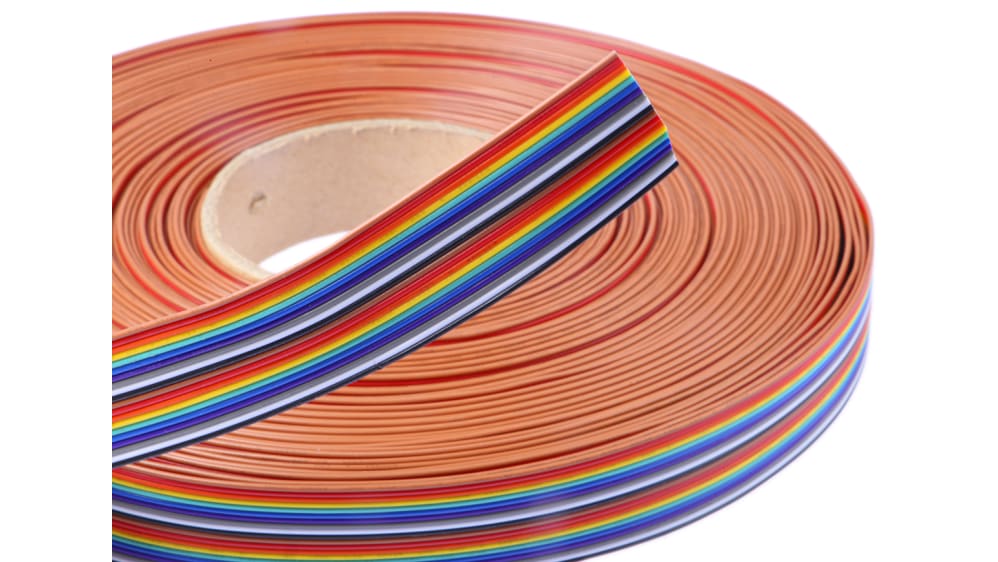 リボンカラーケーブル　40芯　50ｍ　サイズAWG-28　10ｍ単位で切売します リボンカラーケーブル 40芯 50m サイズAWG-28 10m単位で切売します