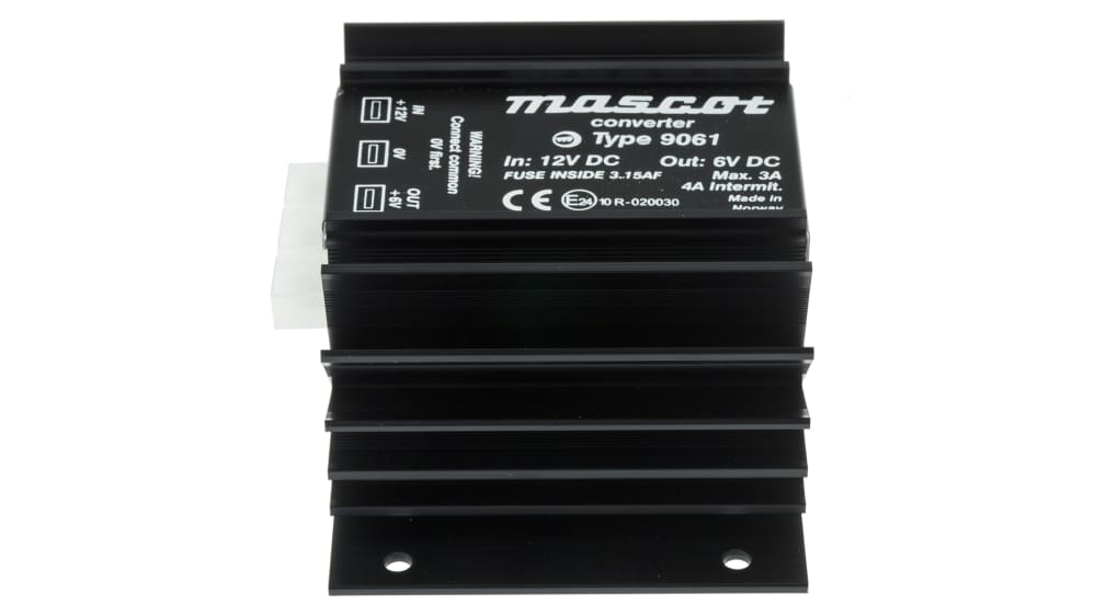 9061-12/6, Convertisseur DC-DC Mascot, Support de montage, 40W, 6V c.c.,  3A