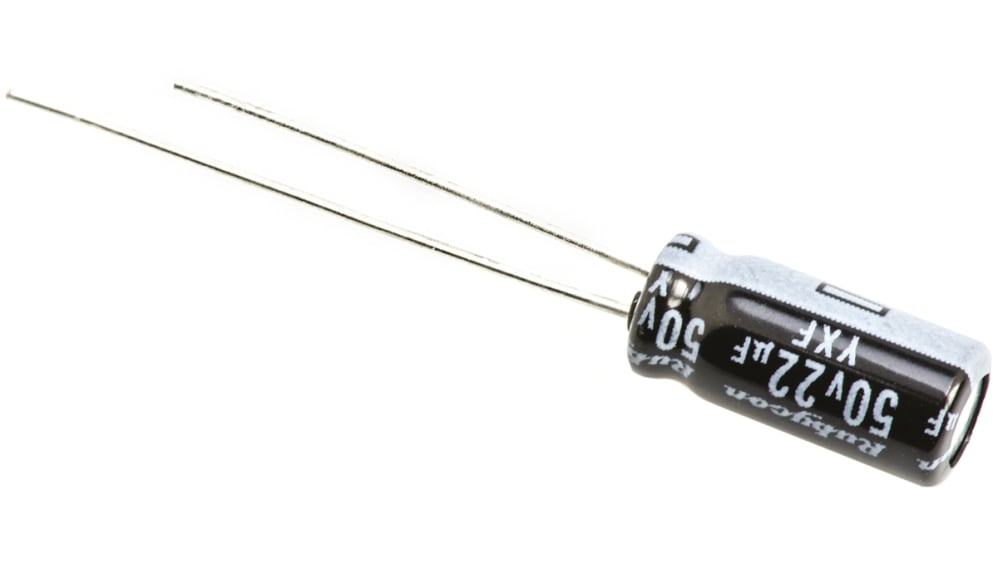 50YXF22M5X11 | ルビコン 22μF,50V dc コンデンサ, ラジアル 50YXF22M5X11 | ルビコン 22μF,50V dc コンデンサ, ラジアル