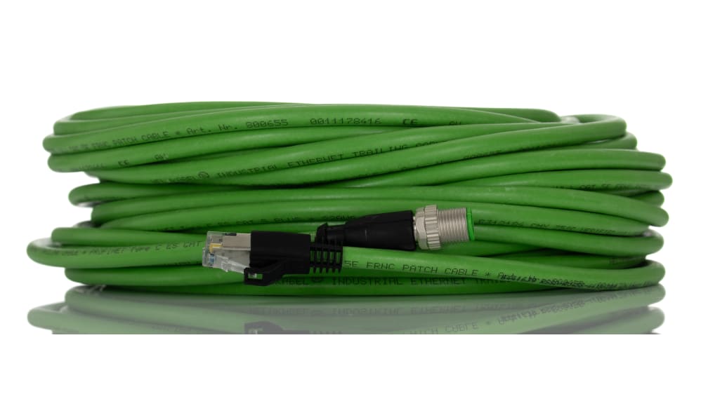 RSSD-RJ45S-4416-20M, Câble Ethernet catégorie 5e Feuille d'aluminium avec  blindage tressé de fils de cuivre étamés Turck, Vert, 20m