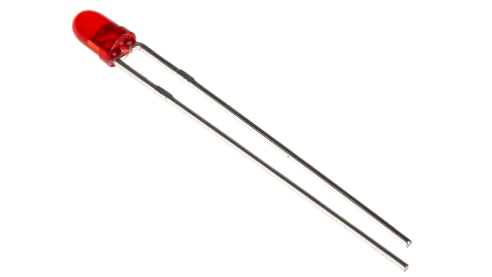 Kingbright LED, 赤, スルーホール実装, 3 mm 砲弾型 (T-1), L Kingbright LED, 赤, スルーホール実装, 3 mm 砲弾型 (T-1), L