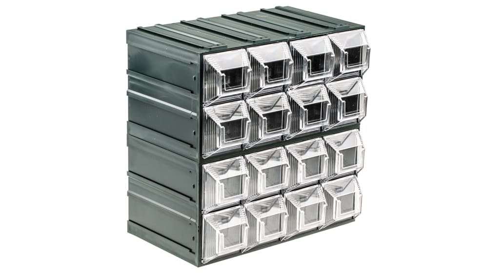 RS PRO 引き出し保管ユニット 16, 奥行:208 mm, 高さ:208 mm