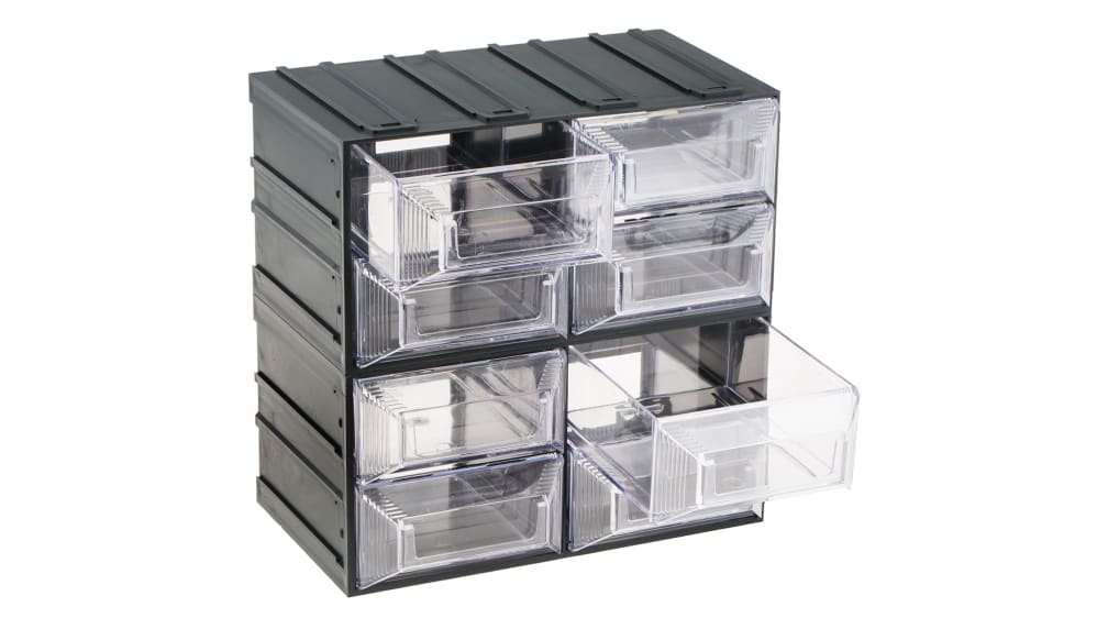 RS PRO パーツキャビネット 8個, 奥行:208mm, 高さ:208mm | RS