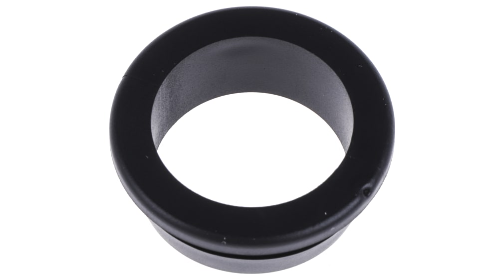 RS PRO Black PVC 22mm Cable Grommet for Maximum of 18mm Cable Dia