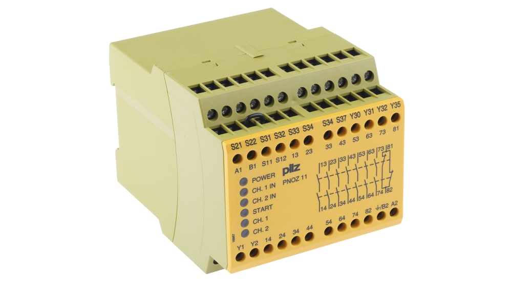 Pilz セーフティリレー, 24 V ac/dc, チャンネル数2, 安全接点7NO