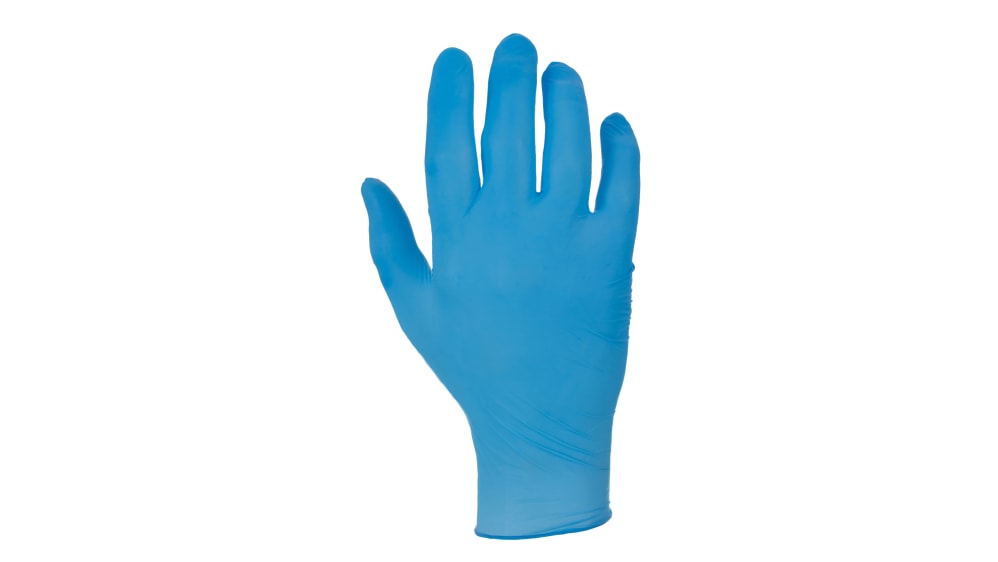 RS PRO Blue Powder-Free Nitrile Disposable Gloves, Size S, 100 per Pack