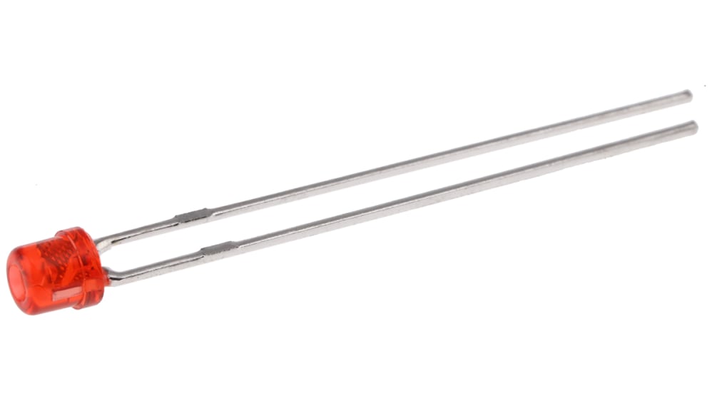 Kingbright LED, 赤, スルーホール実装, 3 mm 砲弾型 (T-1), L Kingbright LED, 赤, スルーホール実装, 3 mm 砲弾型 (T-1), L