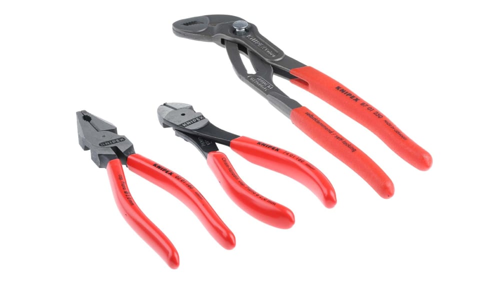 00 20 10 Knipex 3 Piece Plier Set 175 mm Overall RS