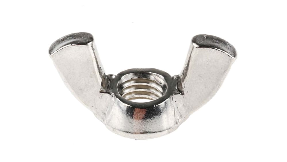 Wing nut【8.0 inch Classic】 fin RS PRO 36 mm Bright Zinc Stainless Steel Wingnut, M8 | RS