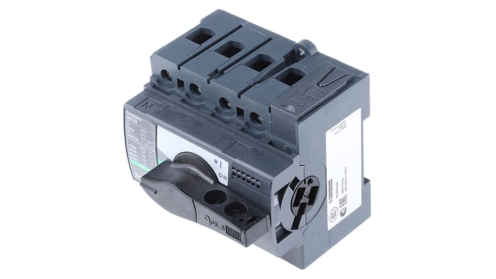 28903, Interrupteur-sectionneur Schneider Electric, 4 P, 63A, 250 V dc,  500V c.a.