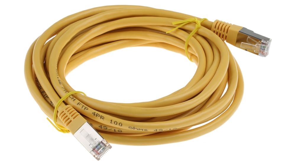 Lot De 50 Câbles Ethernet RJ45 Cat5e – 5 Pieds (1,5m) – Couleur Jaune