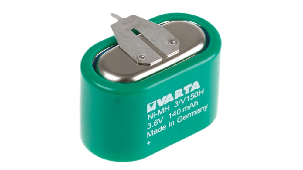 55615603059, Pile bouton rechargeable Varta 3.6V, 150mAh, NiMH, V150H