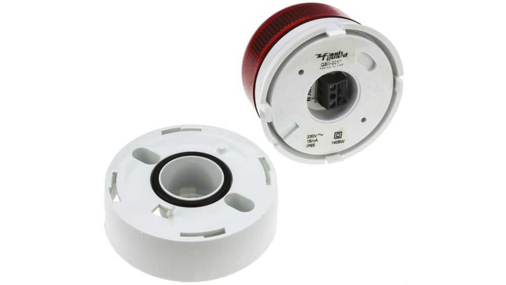 Feu De Signalisation Clignotant Texecom Klaxon Flashguard - Réf. QSB-0017, 230V AC, Rouge - Neuf, Origine UK