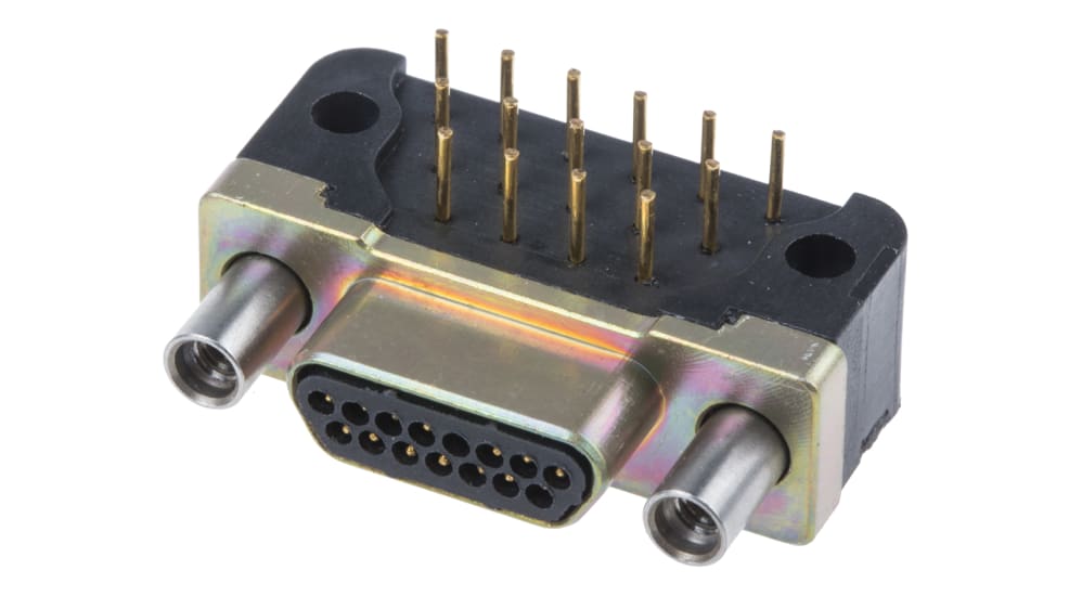 RS PRO 15 Way Right Angle 2.54 mm Pitch Through Hole D-Sub