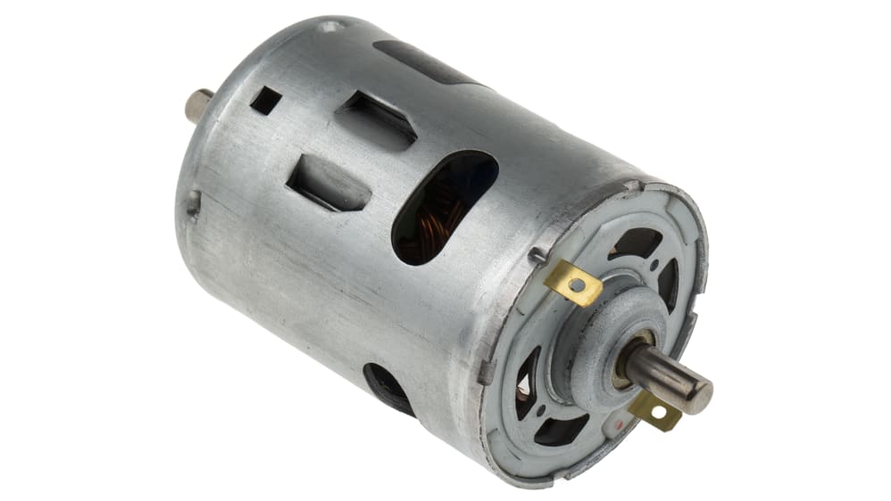 RS PRO Brushed DC Motor, 80.16 W, 12 V dc, 92.13 mNm, 8311 rpm, 6.35mm  Shaft Diameter