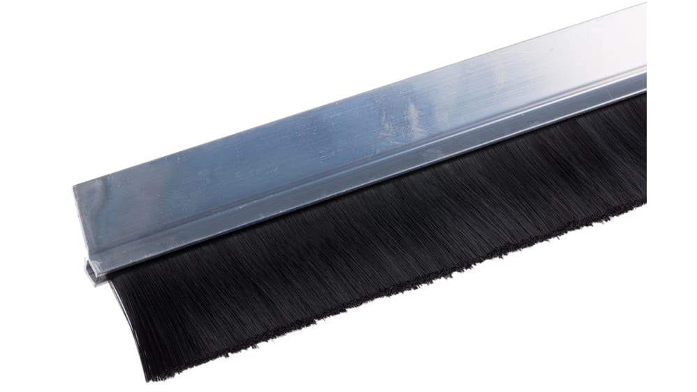 RS PRO Bürstenleiste, Bürstenstreifen, Aluminium, Nylon, Schwarz  