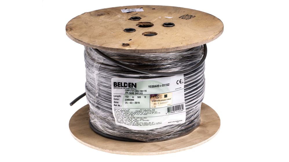 9841.01152 | Belden マルチペアケーブル, 1ペア, 2芯, 24 AWG, 有