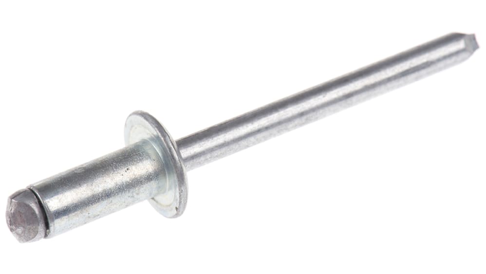 POP Blind Niet, Ø 4.8mm x 11mm, Silber, Stahl, 5mm aus Stahl, min. 4.8mm,  max. 6.4mm