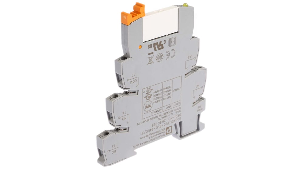 2966184, Phoenix Contact PLC-RSC- 24UC/21 Interface Relais / 24V ac/dc 24V  ac/dc, 1-poliger Wechsler DIN-Schienen 250V ac/dc