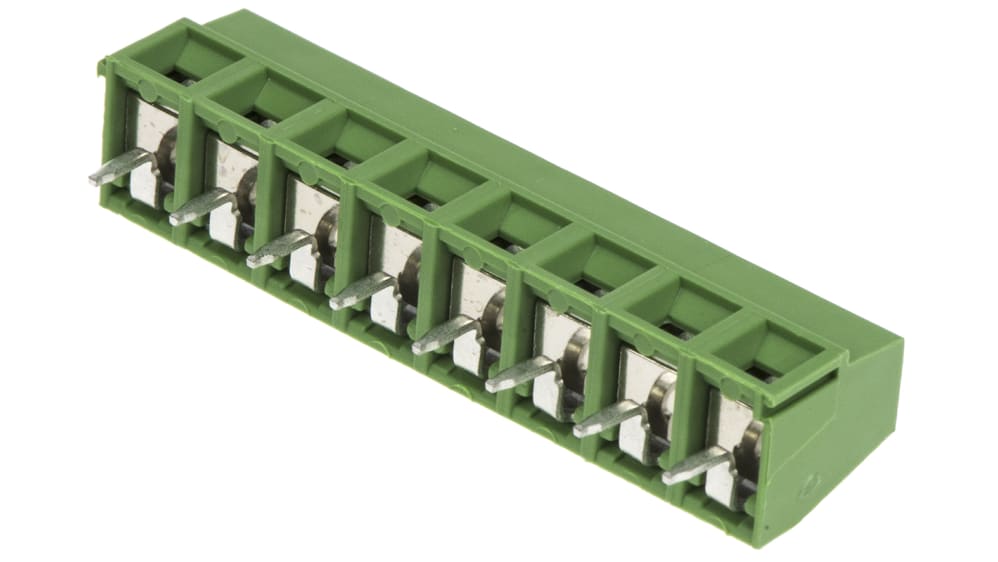 282836-8 | TE Connectivity 基板用端子台, Buchananシリーズ, 5mmピッチ , 1列, 8極, 緑 | RS 282836-8 | TE Connectivity 基板用端子台, Buchananシリーズ, 5mmピッチ , 1列, 8極, 緑 | RS