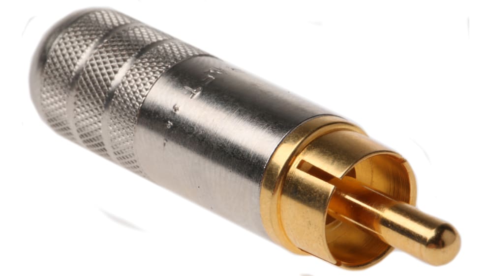 Switchcraft Prise droite RCA mono 2 conducteurs, poignée et prise en nickel (type 3502A