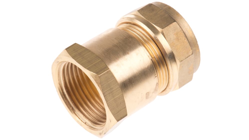 RS PRO Brass Compression Fitting, Straight Coupler