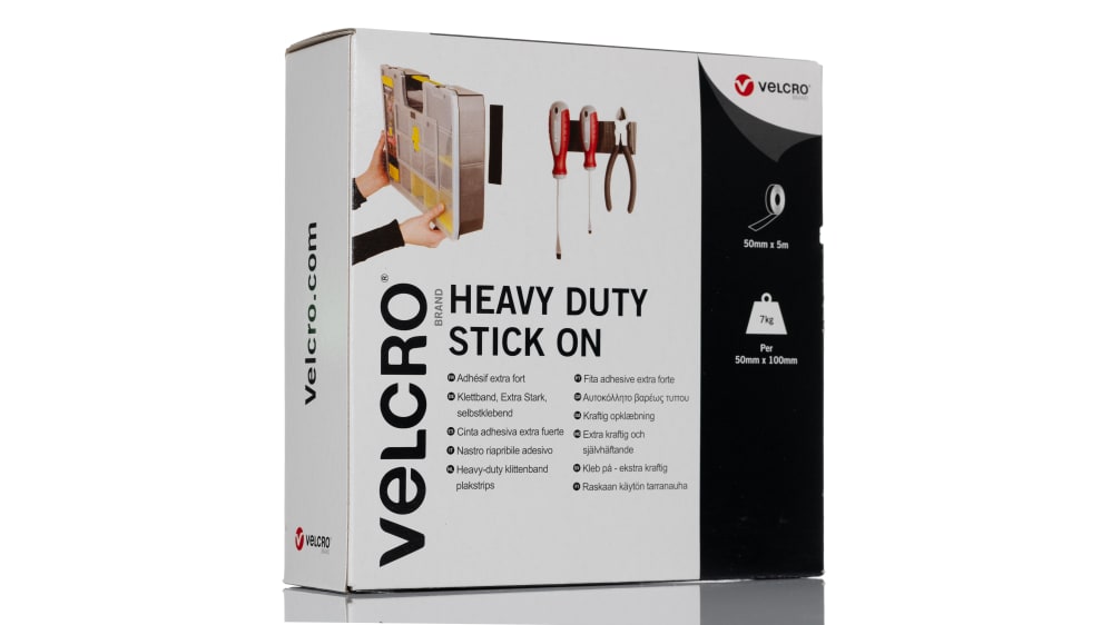 EC60243 Velcro Black Hook Loop Tape 50mm x 5m RS