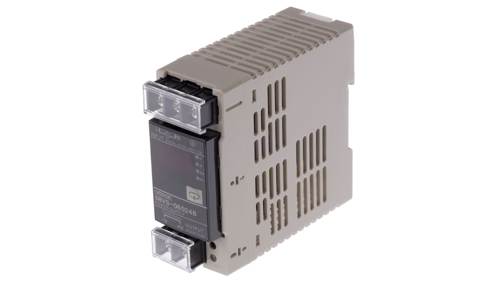 S8VS-06024B | Omron S8VS DINレール電源 2.5 A 264V ac 入力電圧：AC